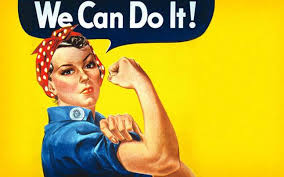        Aber was? Diese Frau warb jedenfalls in den USA der 40er Jahre f&uuml;r die R&uuml;stungsindustrie. 